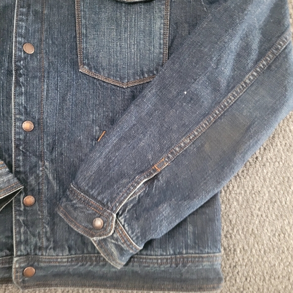 Calvin klein men's denim jacket jeans sz XL fur dark wash button up long sleev - Picture 6 of 14